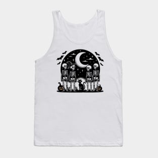 The Witching Hour - Skeletons, bats and cats! Tank Top